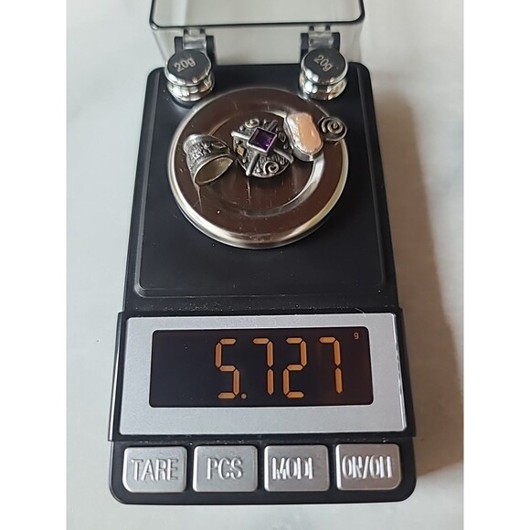 925 Sterling Silver Amethyst Pearl Pendant Vintage - Picture 10 of 10